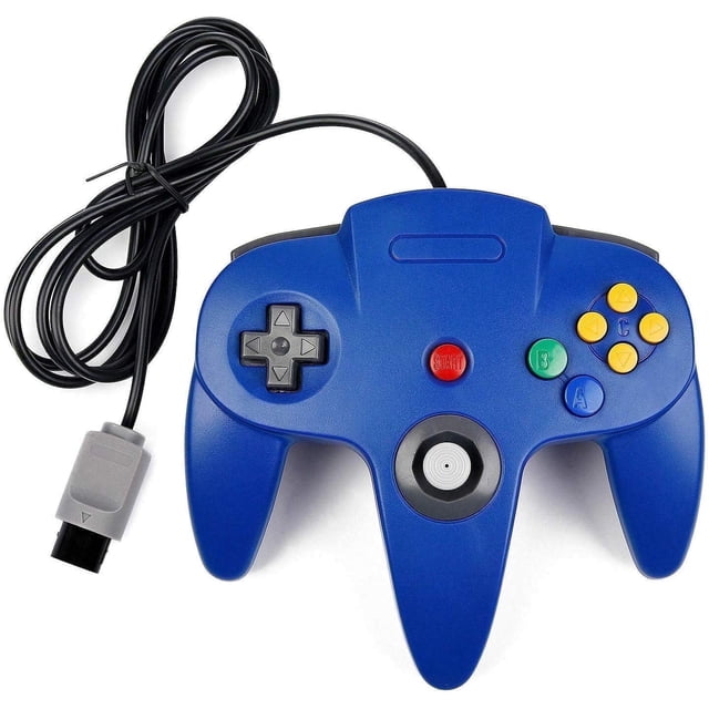 RetroFam Nintendo 64 N64 Control de Joystick de Videojuego con Cable, Azul