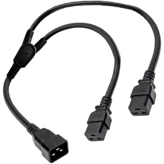 Toptekits C20 to 2XC19 Y Splitter Power Cable Cord- 6ft/2m Server/PDU Power Cord 20A 12AWG,C20 to Dual C19 Splitter (C20 to 2XC19 Cord 6ft)