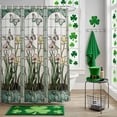 thumbnail image 5 of Teal Green Butterfly Shower Curtain Set with Hooks, Leaves Floral Waterproof Fabric Bathroom Curtains Decor Home Accessories,66 X 72 Inch Long, 5 of 9