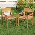 thumbnail image 2 of Costway 1 PCS Outdoor Teak Wood Chair Patio Dining Armchair with Slatted Seat & Backrest, 2 of 8