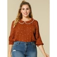 thumbnail image 2 of INSPIRE CHIC Women's Cute Ruffle Peter Pan Collar Long Sleeve Sweet Blouse Tops, 2 of 2