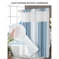 thumbnail image 4 of No Hook Cloth Fabric Shower Curtain with Snap in Liner, Blue Ombre Stripe Waterproof Shower Curtains Set with See Through Top Window, Farmhouse Simple Striped Bath Curtains Shower 72"x78", 4 of 6
