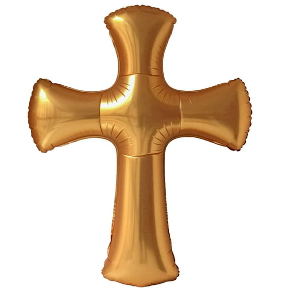 icolorfuled 39" Cross Shape Balloon Jumbo Gold Foil Baptism Party Decoration