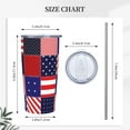 thumbnail image 2 of 20 oz Insulated Stainless Steel Tumbler Mug Independence Day American Flag Stars Cup with Lid and Straw Brush Water Bottle Coffee Travel Office Car for Cold and Hot Drinks, 2 of 6