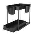 thumbnail image 5 of CJC 2-Tier Under Sink Organizer with Sliding Storage Drawer, Hooks, Hanging Cups, Black, 5 of 9