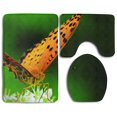 thumbnail image 1 of ABPHQTO Mariposa amarilla y negra Juego de alfombras de baño de 3 piezas Alfombra de baño Alfombra de contorno y tapa de inodoro ABPHQTO Cont-CHAPPLE-37915, 1 of 2
