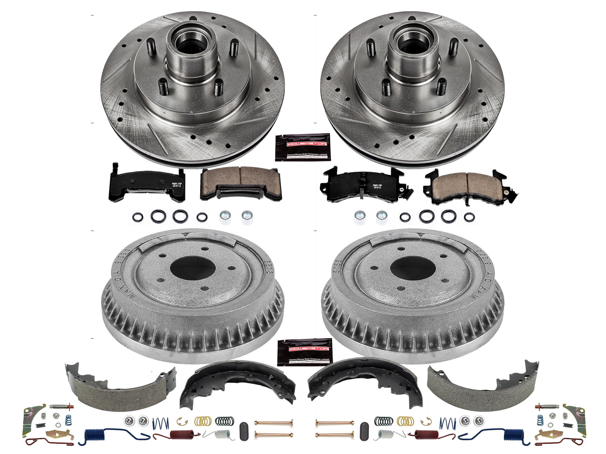 PowerStop Front and Rear Z23 Evolution Sport Brake Pad Rotor Drum and Shoe Kit Fits: BUICK CHEVROLET GMC OLDSMOBILE PONTIAC Select Models K15043DK