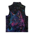thumbnail image 5 of Uorisanigo Unisex Kids Fleece Vest Fuzzy Jacket Sleeveless Full Zipper Top for Boys Girls, Lightweight Stand Collar Colorful Tech Wolf Tank Top Fall Fashion Outfits Clothes, 5 of 7