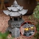 thumbnail image 1 of Estatua de jardín con forma de pagoda, decoración solar, farol de jardín, luces LED con luz solar simulada de pagoda., 1 of 9