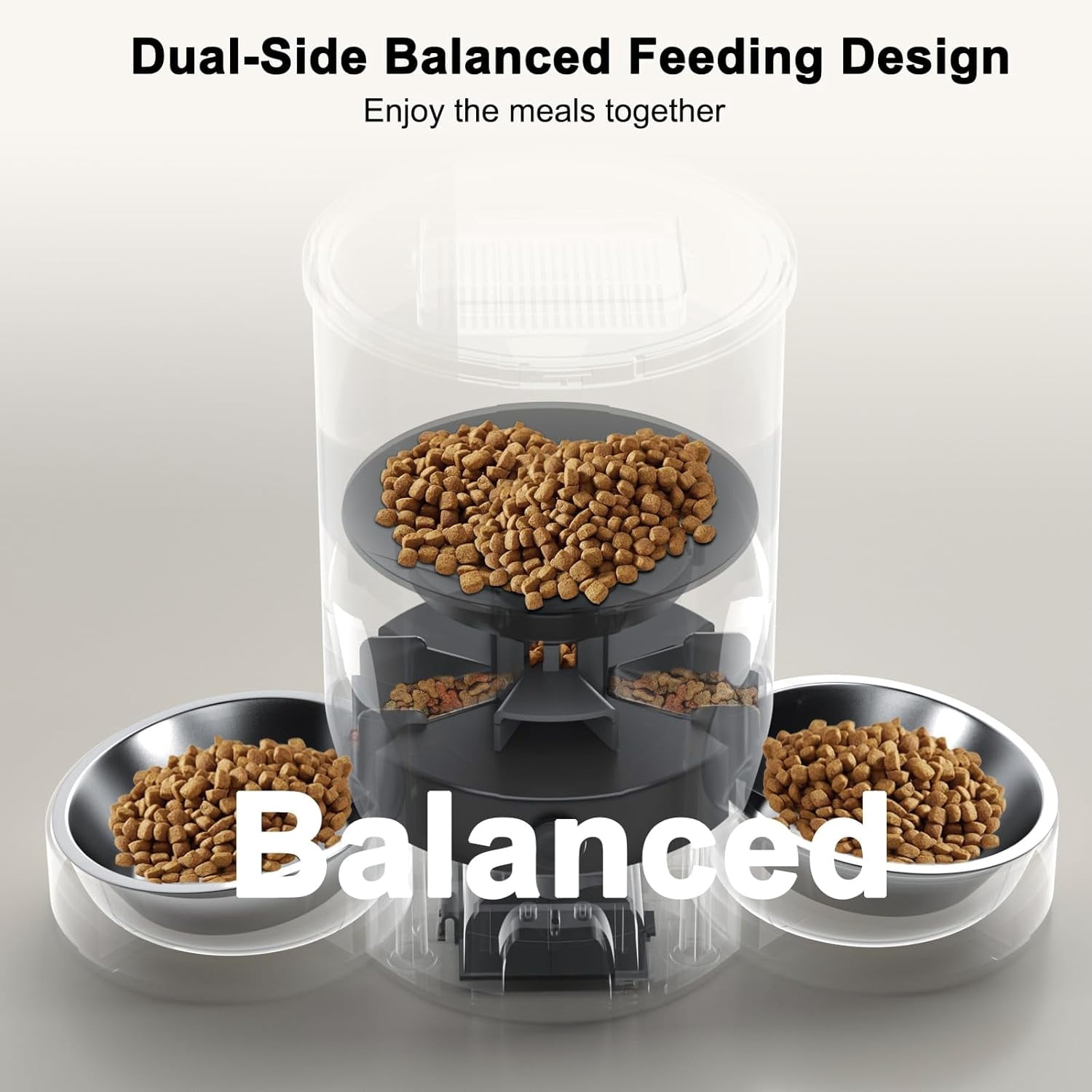 Eotvia Automatic Cat Feeder, Wifi Smart Food Dispenser with APP Control for Remote Feeding, Dual Power Supply, Timed Pet Feeder Programmable 1-10 Meals, 3L, Black