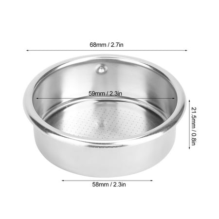 Spptty 58mm Stainless Steel Single Layer Filter Bowl Basket Coffee ...