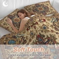 thumbnail image 4 of 3 Piece Boho Flower Duvet Cover Set Queen Size,Microfiber Comforter/Quilt Cover with Corner Ties and 2 Pillowcases,Bohemian Western Rustic Tribal Patterns All Season Soft Bedding with Zipper Closure, 4 of 8