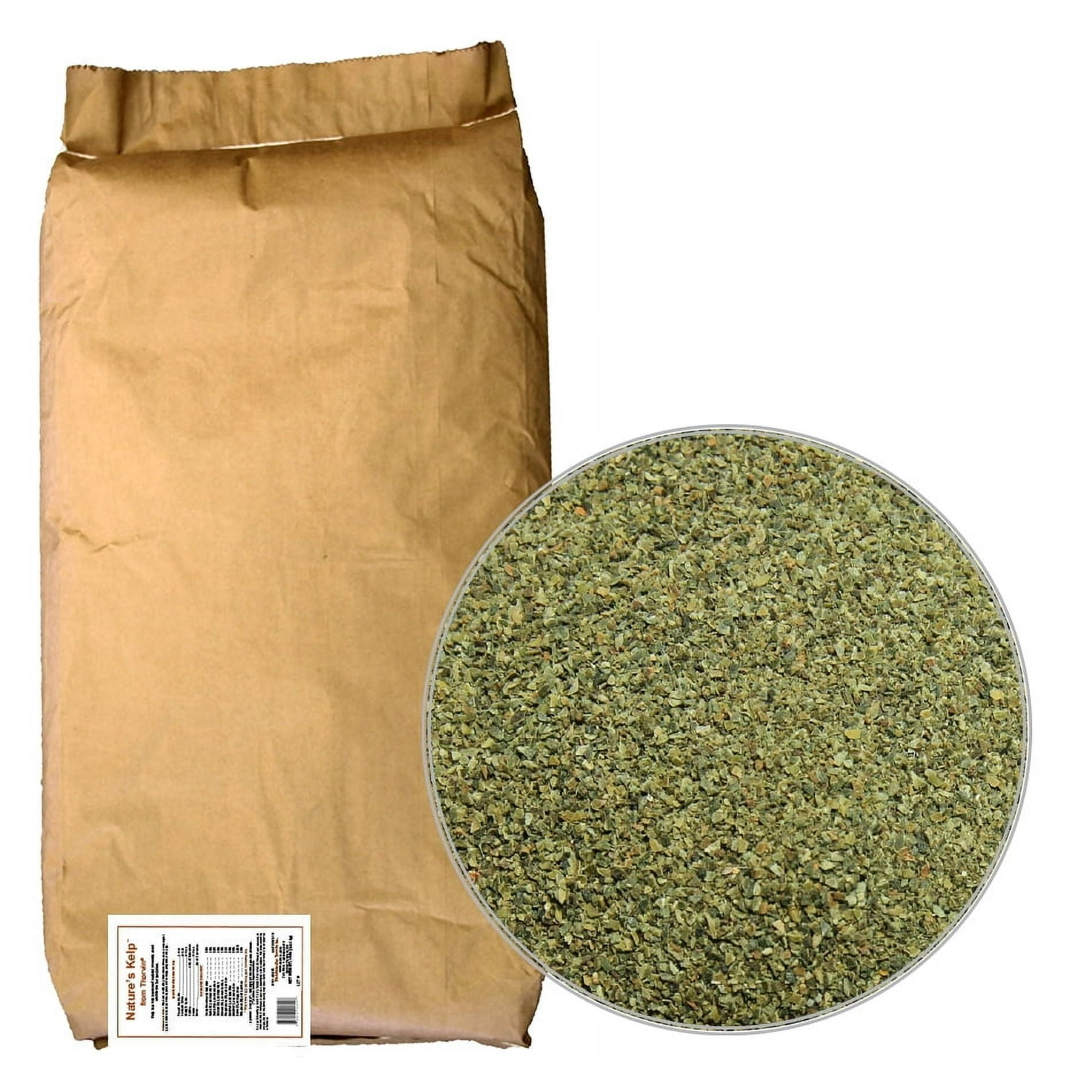 Nature's Organic Kelp Meal - Kelp Nutrients for Livestock and Pet - Natural Seaweed Fertilizer Harvested and Dried in Iceland - Sea Kelp for Cattle, Goat, Sheep and Horses, 40 lbs - Made by Thorvin