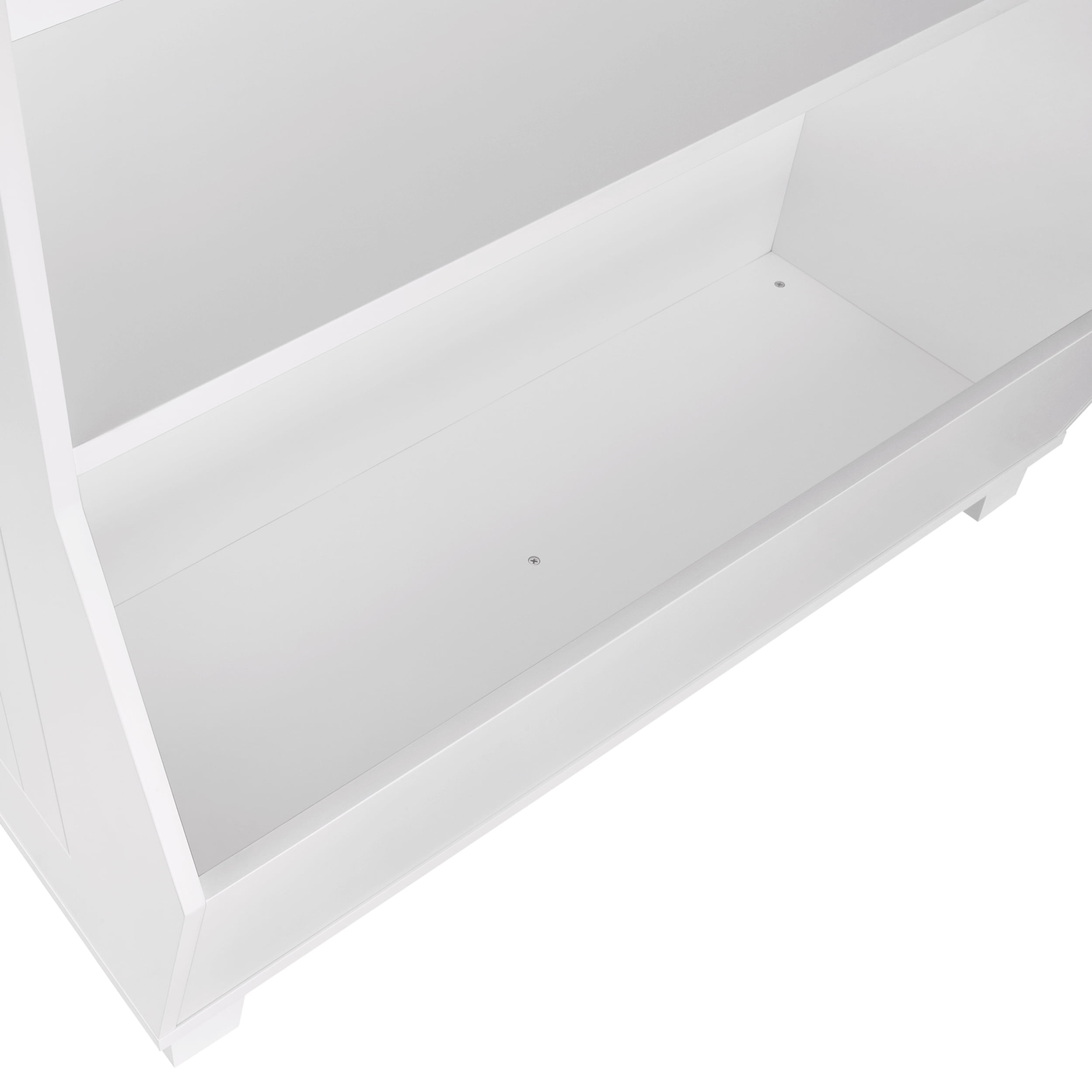 RiverRidge Kids 34in Playroom Bookshelf with Toy Bin Organizer and 2 Open Shelves - White