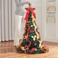 thumbnail image 3 of BrylaneHome 4.5 Ft Fully Decorated Pre-Lit Pop-Up Christmas Tree with 100 Warm Lights & Included Stand, Collapsible, Easy Assembly, 3 of 7