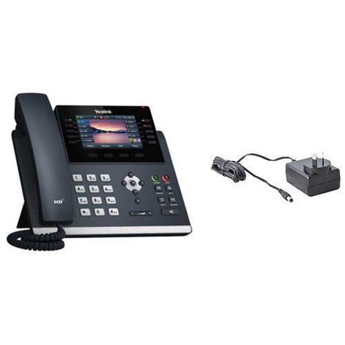 Yealink SIPT46U Dualport Gigabit Phone with Power Supply, 4