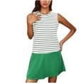 thumbnail image 1 of Sexy Vestido Casual para las Mujeres Raya Impresión Color Bloqueo Cuello Redondo Falda Corta, Vestido de Bolsillo de Moda para Uso Diario Y de Fiesta, 1 of 8