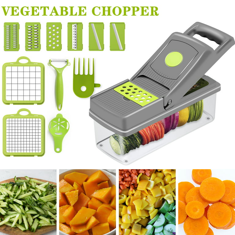 Vegetable Chopper - Pro Onion Chopper & Potato Peeler, 14 in 1 Multifunctional Food Chopper, Kitchen Vegetable Slicer Dicer Cutter, Veggie Chopper