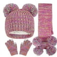 thumbnail image 2 of Women's Solid Color Hat Scarf Two Piece Stock Double Hat Long Bib Suit, 2 of 9
