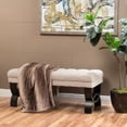 thumbnail image 1 of Banc Pouf en Tissu Beige Clair Touffeté Reddington, 1 of 7