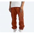 thumbnail image 4 of Pants For Men Solid Casual Multiple Pockets Outdoor Straight Type Fitness Long Pants, 4 of 5