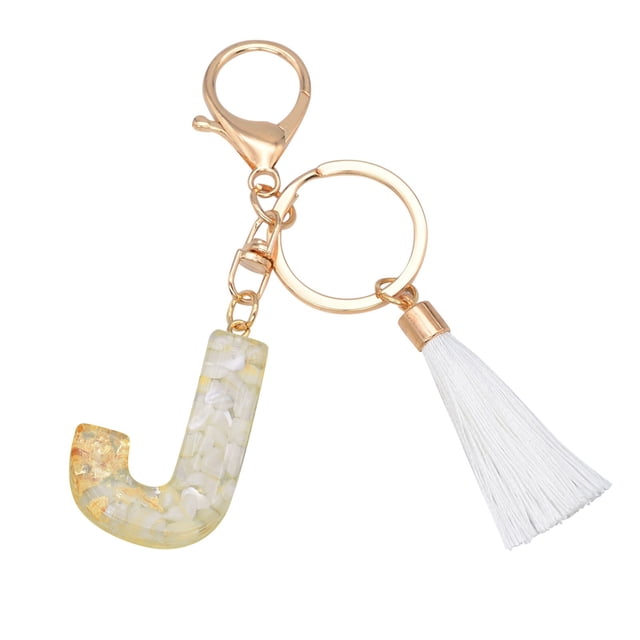 Wijhcboe 2025 Creative Keychain Color Letter Ring for Keys Keychain Translucent Resin Pendant Personalized Keychains Personalized Keychain Letter Translucent Pendant Color Resin Creative Keychain Key