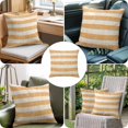 thumbnail image 4 of Throw Pillow Covers, Burnt Orange Striped 16x16 Pillow Covers for Couch/Sofa/Bed, Farmhouse Vintage Stripes Decorative Square Linen Cushion Pillowcase for Home Decor, 4 of 9