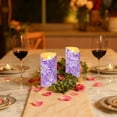 thumbnail image 6 of Purple Daisies Flickering Flameless Candles with Remote Timer Battery Operated LED Tealight Set of 2 S, 6 of 8