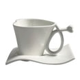 thumbnail image 1 of EeaseMX 1 juego de taza de café en forma de corazón, taza de cerámica, taza de café, platillo, taza para beber agua, 1 of 7