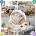 thumbnail image 4 of Brown Boho Line Art Face and Plant Pattern Square Tablecloth,Waterproof Square Table Cover,Wipeable Spillproof Washable Table Cover for Home Kitchen Party Decor 42"X42"(107x107cm), 4 of 6