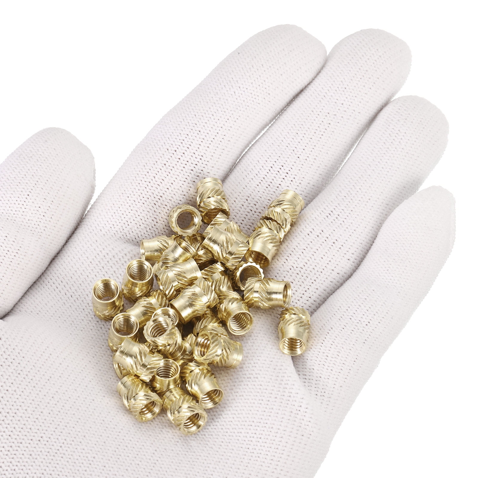 50 Pièces écrous Inserts Moletés M5 Laiton – 4 Mm L, 7 Mm OD, Inserts Thermiques