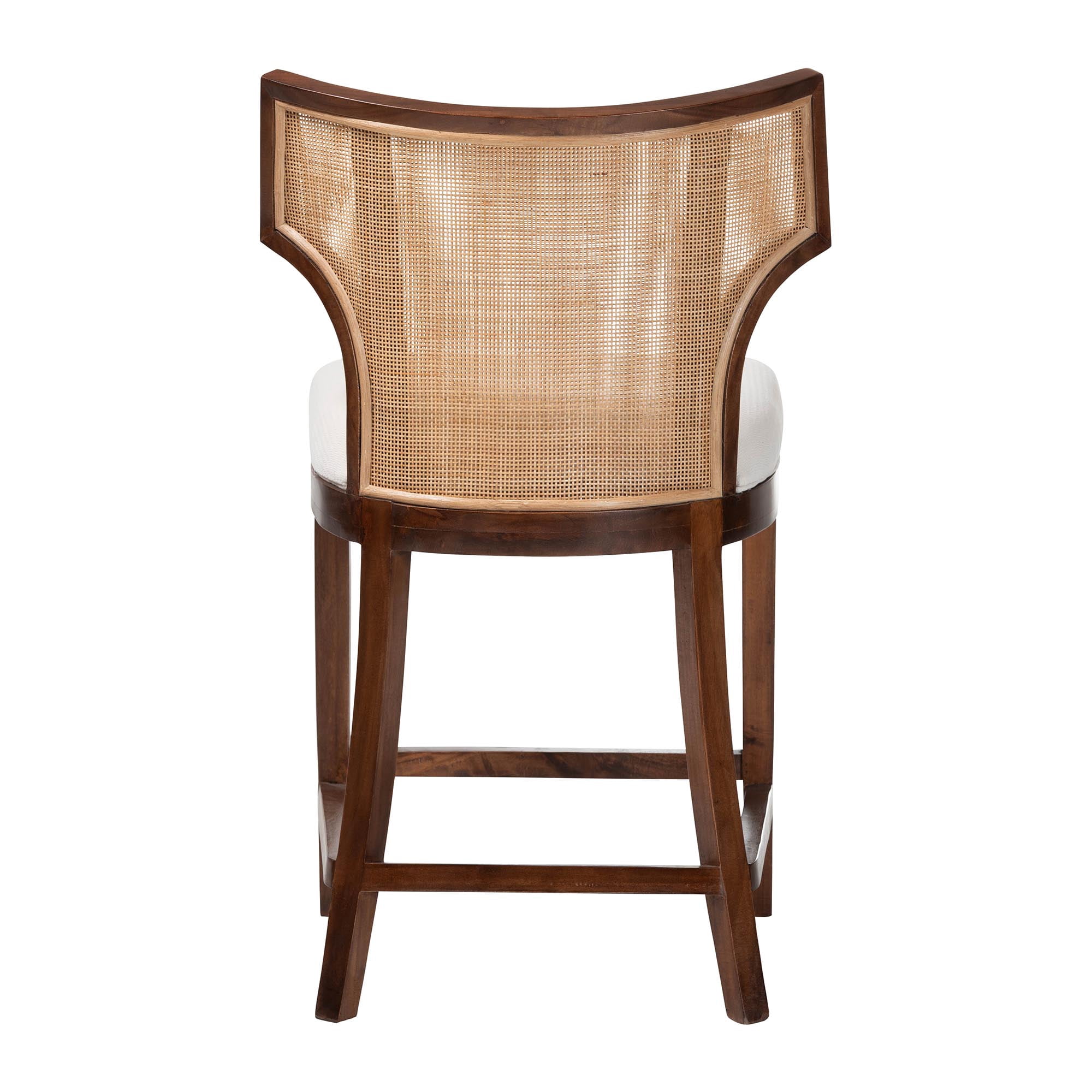 bali & pari Franco Boho Counter Stool, Counter Height, Natural Rattan
