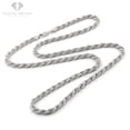 thumbnail image 2 of 925 Italian Sterling Silver 5mm Solid Rope Diamond Cut Chain, FREE Microfiber Cloth, Rhodium Link Mens Womens Necklace, Giorgio Bergamo, 2 of 7