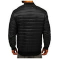 thumbnail image 3 of Men's Padded Outerwear Quilted Puffer Stand Neck Long Sleeve Coat Zip Winter Warm Down Jacket, 3 of 5