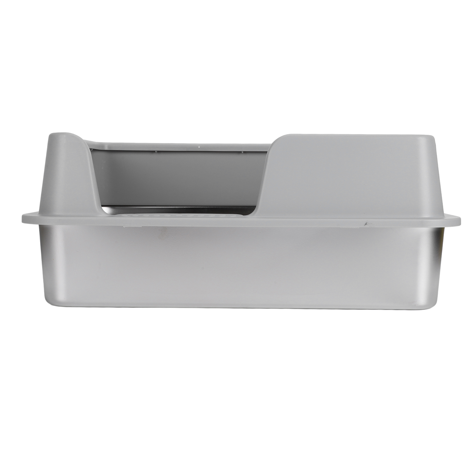 BOKYAN Stainless Steel Cat Litter Box Enclosed High Sided Anti Splashing Pet Pan, Easy to Clean Rectangle Toilet for Small Medium Cats, 20.47 inches / 52 cm Length, Grey