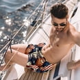 thumbnail image 2 of luoweisi Men's Beach Shorts Quick Dry Swim Trunks with Mesh Lining American Flag and Animals XL, 2 of 5