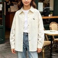 thumbnail image 4 of XUNKUSGA Girls Shirts Lightweight Loose Button Down Shirts for Girls Casual Collared Long Sleeve Shirts Jacket with Pocket for School Daily Streetwear 5-15Y, 4 of 6