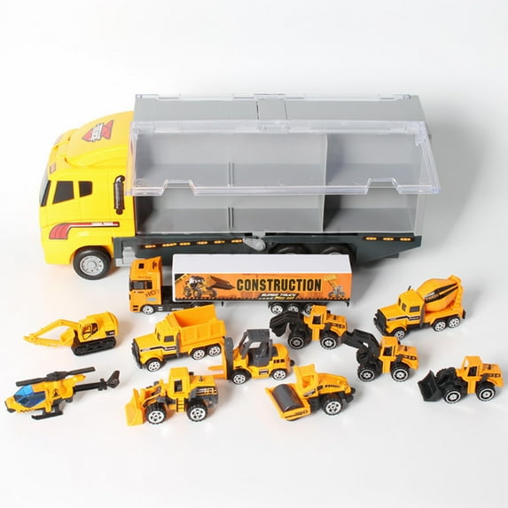 D-GROEE 1 Set Toddler Mini Carrier Truck Transport Vehicles Toys for 3 4 5 6 7 Year Old Boys, Kids Toy Cars for Toddlers 1-3, Friction Power Set for Kids