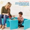 thumbnail image 4 of ECR4Kids Tri-Me Table and Cube Chair Play Set, Multipurpose Furniture, Cyan, 3-Piece, 4 of 9