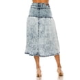 thumbnail image 6 of Be-Girl Women's Acid Wash Denim Midi Skirt,Flare, Mid-Waist, Distressed Finish-SG-89396, 6 of 6