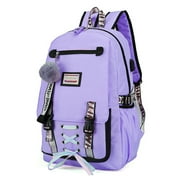 Women Girls School Bag Waterproof Teenage Backpack with Anti Theft Lock USB Port College Bookbags Student Laptop