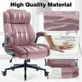 thumbnail image 5 of High Back Office Chair with Lockable Wheels, 400lbs Large Fabric Executive Desk Chair, Adjustable Lumbar Support Flip up Arms, Ergonomic Home Office Computer Chair with Storage Pocket, Pink, 5 of 9