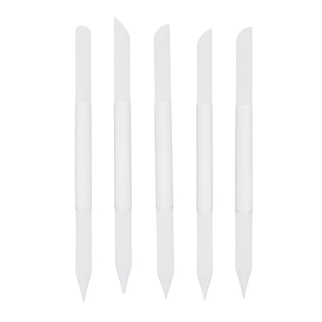 MasteelfCA 5pcs Glass Cuticle Pusher Nail File Set Cylinder Shaped Crystal Glass Nail Files