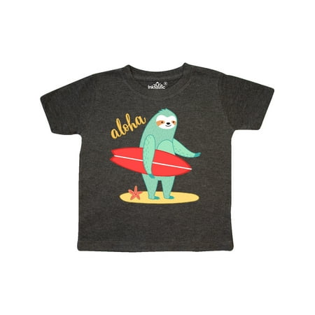 

Inktastic Beach Sloth Surfing Aloha Gift Toddler Boy or Toddler Girl T-Shirt
