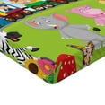 thumbnail image 2 of Ambesonne Cartoon Fitted Sheet, Happy Savannah Forest Train, Twin Size, Multicolor, 2 of 3