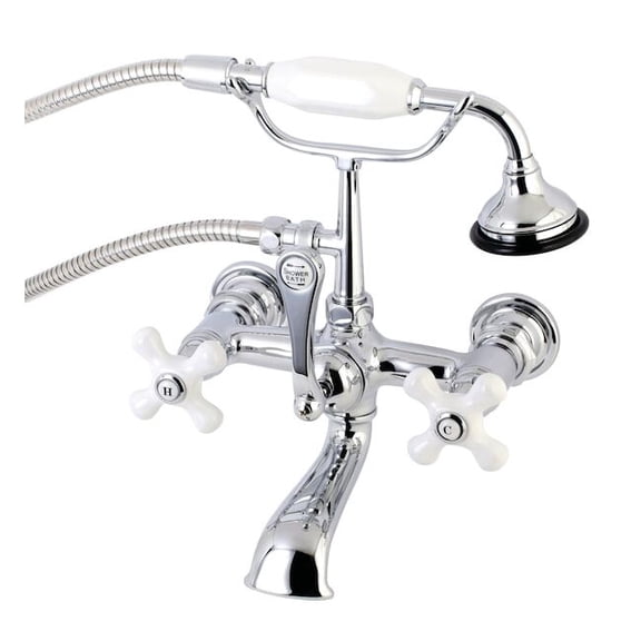 Kingston Brass Wall-Mount Clawfoot Tub Faucets With Polished Chrome AE560T1