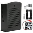 thumbnail image 2 of Aluminum Alloy  Protective Enclosure Case, For For  4B Black Shell Aluminum Alloy Shell + Fan, 2 of 8