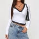 thumbnail image 2 of Chaqueta deportiva,Blusa de encaje con patchwork para mujer, manga larga, cuello en V, camisa informal de poliéster, para uso diario y en casa, sopatenor, 2 of 8