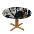 thumbnail image 3 of Orinice Bear Dog Woods Round Table Cover Stain Resistant Washable Indoor Outdoor Tablecloth Kitchen Dining Wedding Parties Picnic Farmhouse 100% Polyester Fiber 31-35, 3 of 8