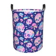 thumbnail image 6 of Lsque colorful Skull mushroom rainbow pattern Laundry Hamper Basket, Tall Woven Rope Hamper Basket for Clothes, Lightweight Storage Basket, Collapsible Waterproof-Small, 6 of 8